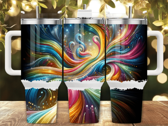Abstract Cosmic Swirl Tumbler Wrap Graphics Review