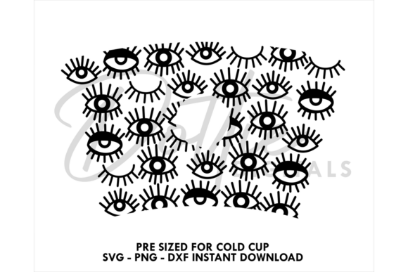 Abstract Eyes Cold Cup SVG 24oz Graphics & Tumbler Wraps