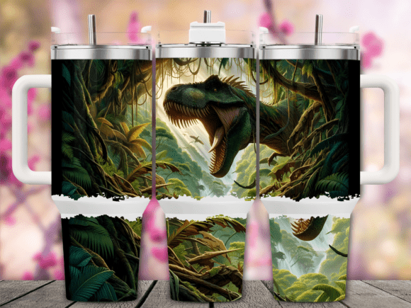 Angry T-Rex Jurassic Tumbler Wrap: Bold Graphics for Wraps