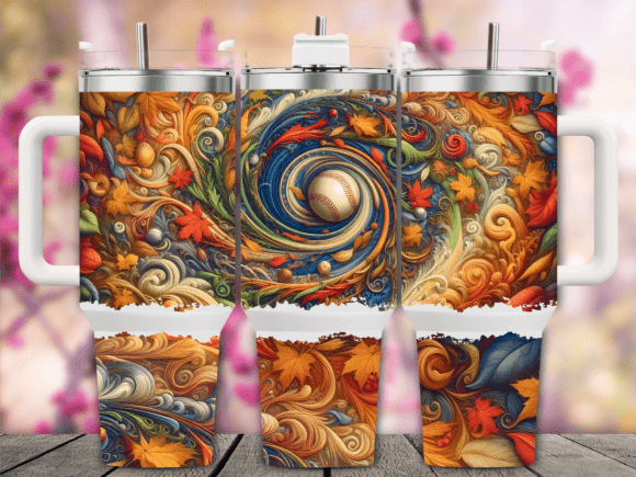 Autumn Leaves Baseball Tumbler Wrap Graphics