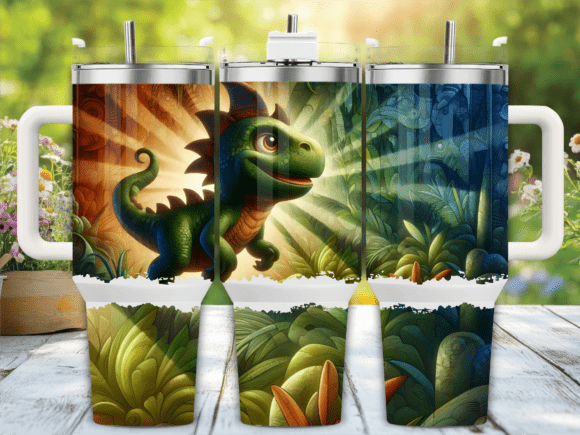 Baby Dinosaur Jungle Tumbler Wraps Graphics