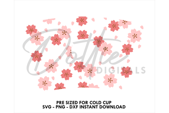 Blossom Cold Cup SVG 24oz: Graphics for Tumbler Wraps