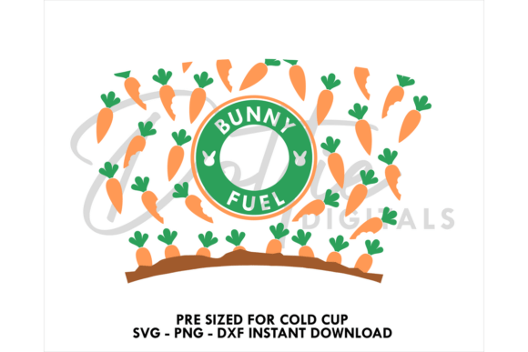 Bunny Fuel Cold Cup SVG 24oz: Graphics for Tumbler Wraps