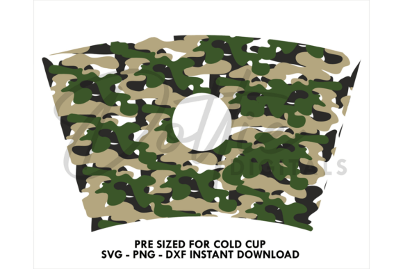 Camouflage Cold Cup SVG 24oz: Graphics & Tumbler Wraps