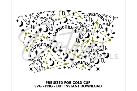 Capricorn Zodiac Cold Cup SVG 24oz: Tumbler Wraps Graphics Review