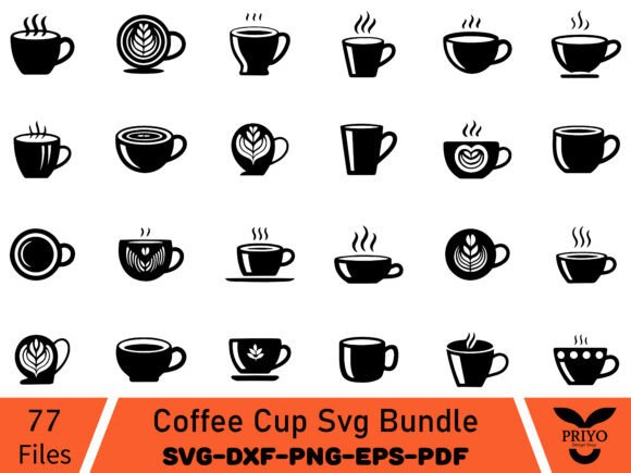 Coffee Cup SVG Bundle: Graphics & Illustrations for Branding