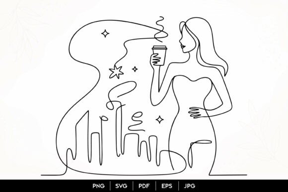 Coffee Lover Woman Line Art SVG: A Designer's Review