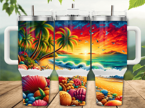 Colorful Coral Beach 40oz Tumbler Wrap Review