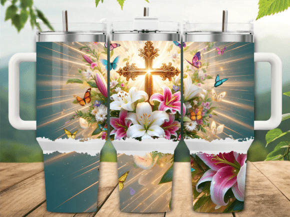 Easter Lily Gold Cross 40oz Tumbler Wrap Review