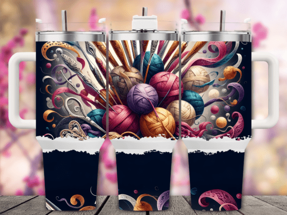Elegant Crochet Hooks 40oz Tumbler Wrap Graphics
