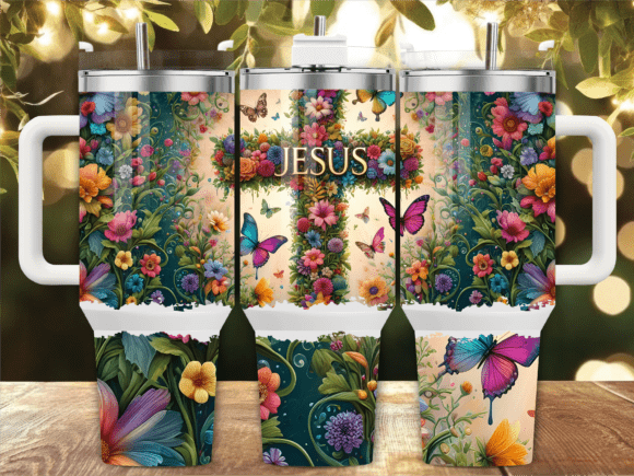 Floral Cross Jesus Tumbler Wrap Graphics Review