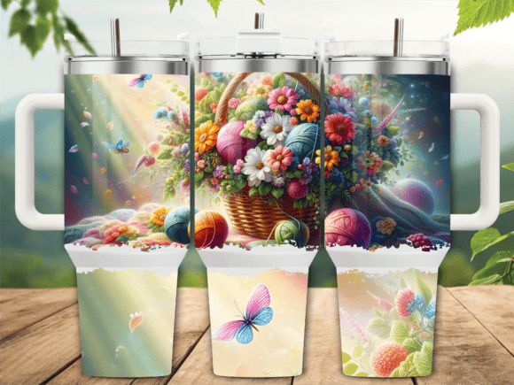 Floral Yarn Garden Tumbler Wrap Graphics Review