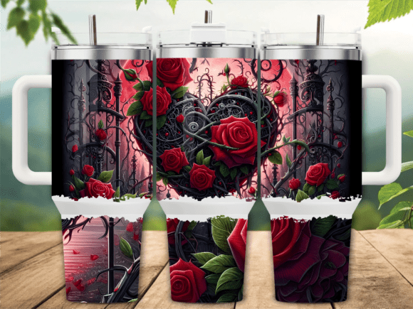 Gothic Rose Heart 40oz Tumbler Wrap Graphics Review