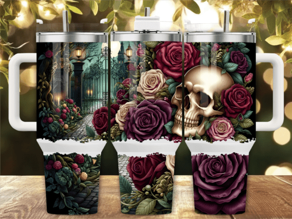 Gothic Rose Skull 40oz Tumbler Wrap Graphics Review