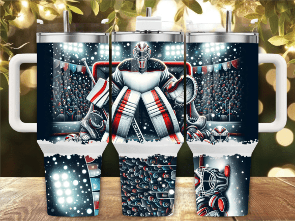 Ice Hockey Goalie Mask 40oz Tumbler Wrap Graphics