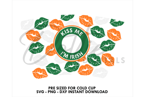 Irish Kisses Cold Cup SVG 24oz: Graphics & Tumbler Wraps
