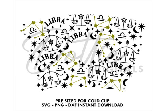 Libra Zodiac Cold Cup SVG: Tumbler Wraps Graphics Review