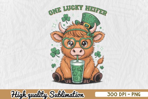 Lucky Heifer Highland Cow Tumbler Wraps & Graphics