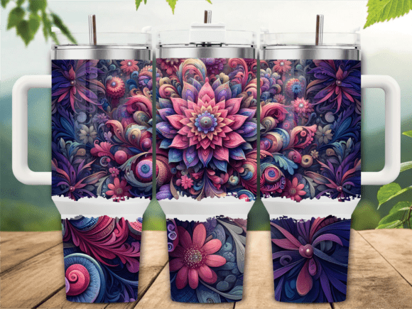 Purple Pink Floral 40oz Tumbler Wrap Review