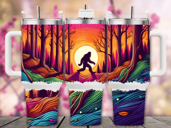 Retro Sunset Bigfoot 40oz Tumbler Wrap: A Designer's Review