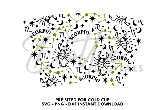 Scorpio Zodiac Cold Cup SVG 24oz – Graphics for Tumbler Wraps