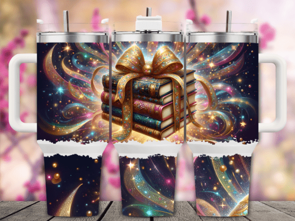 Sparkly Library Books Tumbler Wrap: Graphics Review