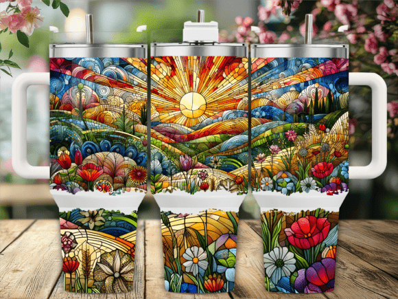 Stained Glass Flower 40oz Tumbler Wrap Graphics Review