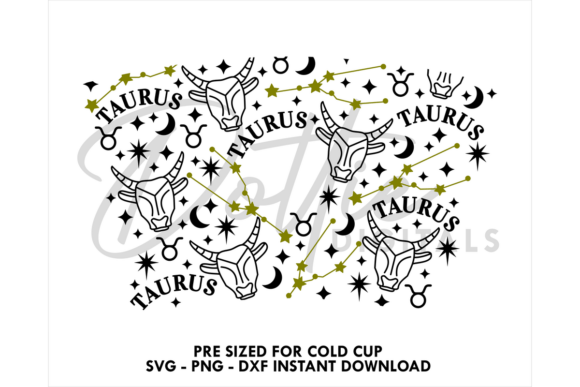 Taurus Zodiac Cold Cup Graphics Tumbler Wraps