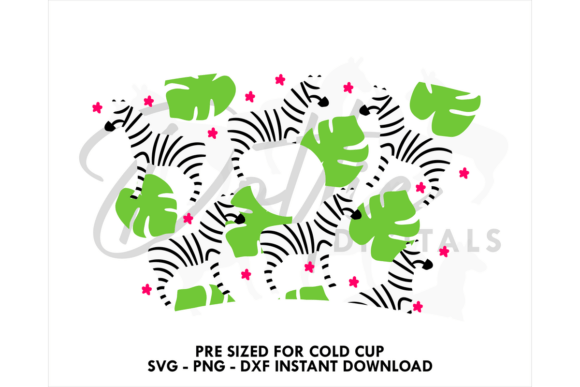 Tropical Zebra Cold Cup SVG 24oz Graphics & Tumbler Wraps Review
