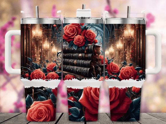 Vintage Book Rose Tumbler Wrap: Graphics & Tumbler Wraps