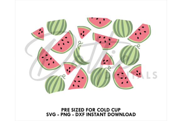 Watermelons Cold Cup SVG: Tumbler Wraps Graphics