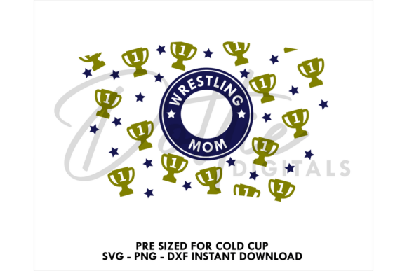 Wrestling Mom Cold Cup SVG 24oz: Graphics for Tumbler Wraps